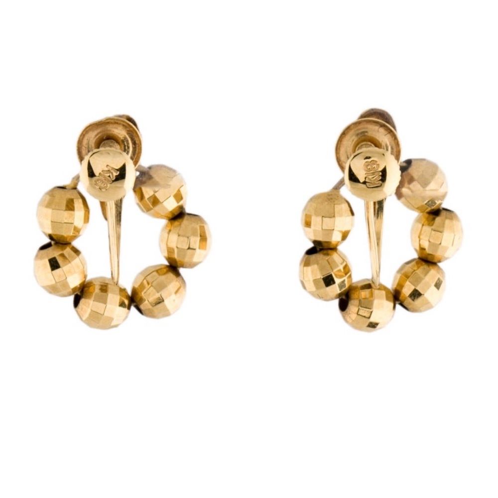 18K fine yellow gold earrings in a clip on style with box